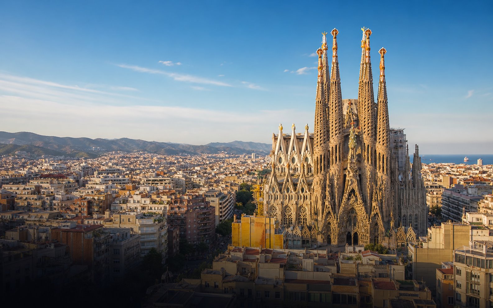 Barcelona skyline with Sagrada Familia